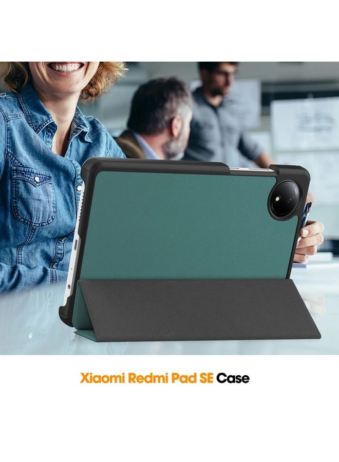حافظة صلبة واقية سوداء مع حامل ثلاثي الطي لجهاز Redmi Pad SE 8.7 بوصة - Image 4